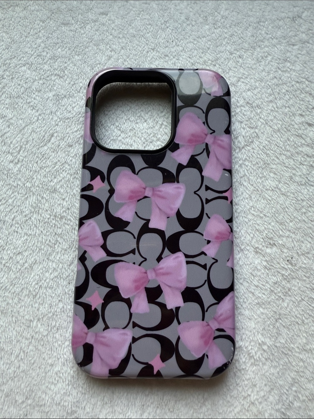 Pink Bow Pattern iPhone Case - Stylish Protective Cover